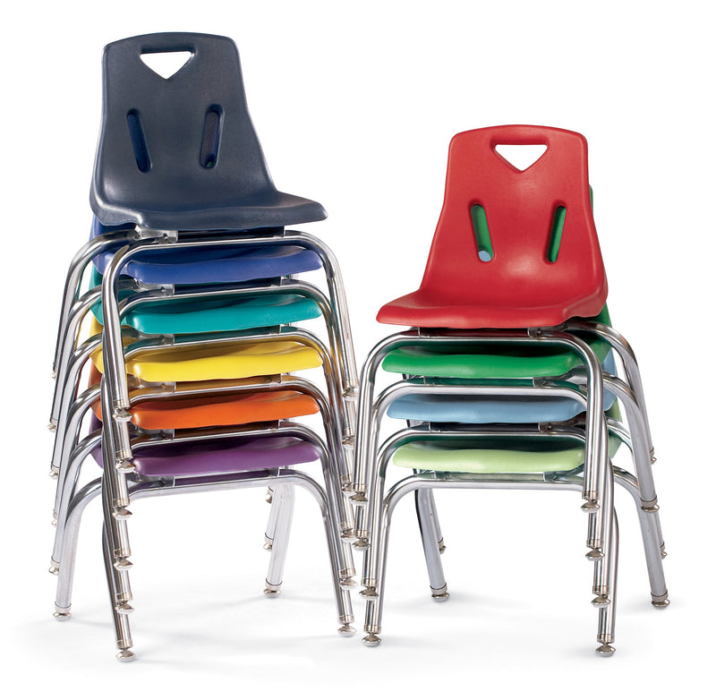 Berries Stacking Chair with Chrome-Plated Legs - 12" Ht - Teal