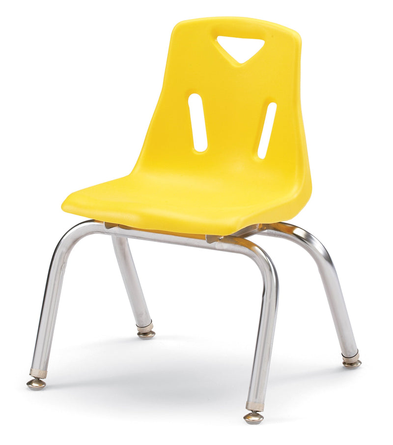 Berries Stacking Chair with Chrome-Plated Legs - 12" Ht - Yellow