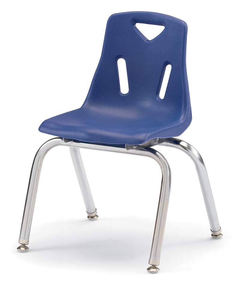 Berries Stacking Chair with Chrome-Plated Legs - 14" Ht - Blue