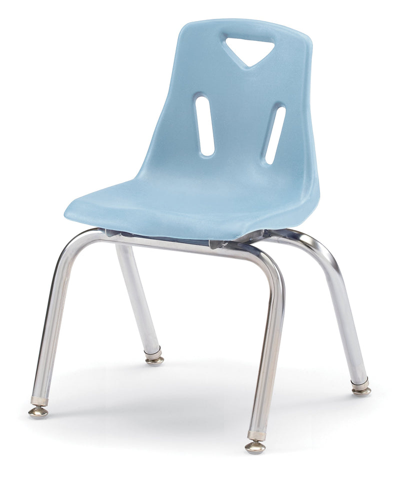 Berries Stacking Chair with Chrome-Plated Legs - 14" Ht - Coastal Blue