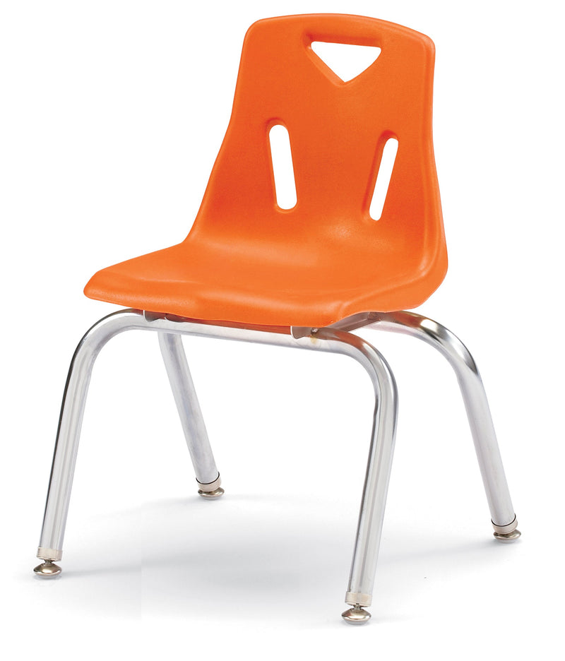 Berries Stacking Chair with Chrome-Plated Legs - 14" Ht - Orange