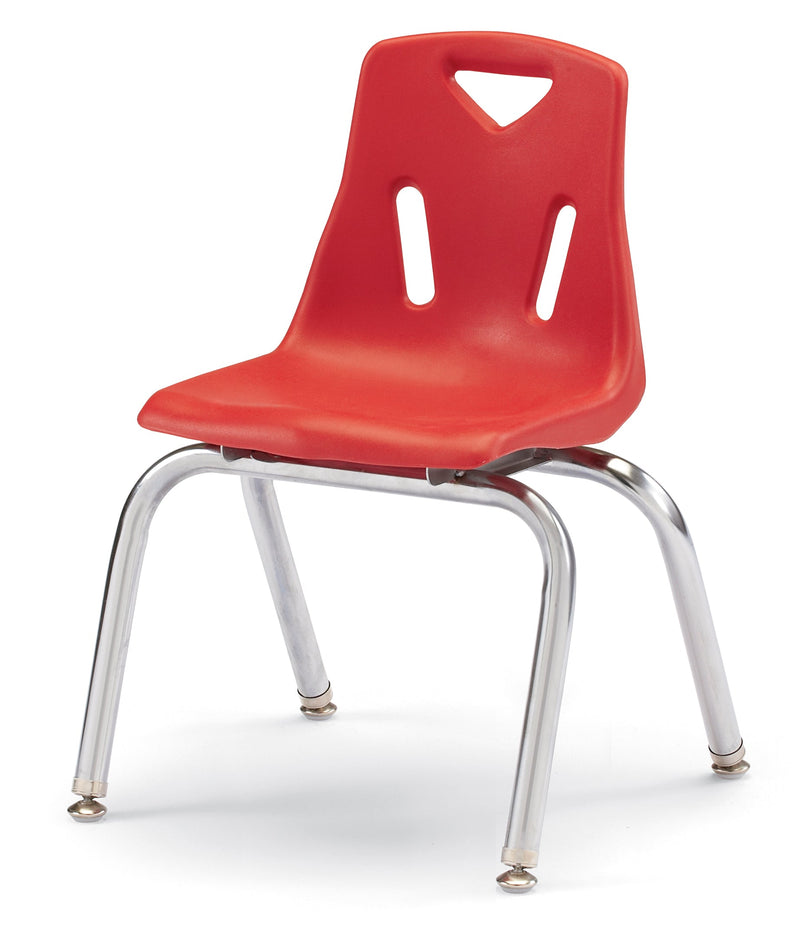 Berries Stacking Chair with Chrome-Plated Legs - 14" Ht - Red