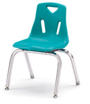 Berries Stacking Chair with Chrome-Plated Legs - 14" Ht - Teal