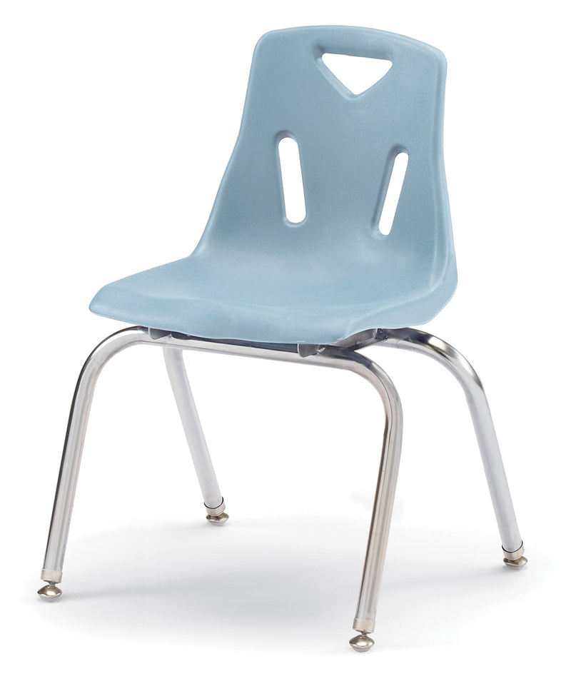 Berries Stacking Chair with Chrome-Plated Legs - 16" Ht - Coastal Blue