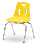 Berries Stacking Chair with Chrome-Plated Legs - 16" Ht - Yellow