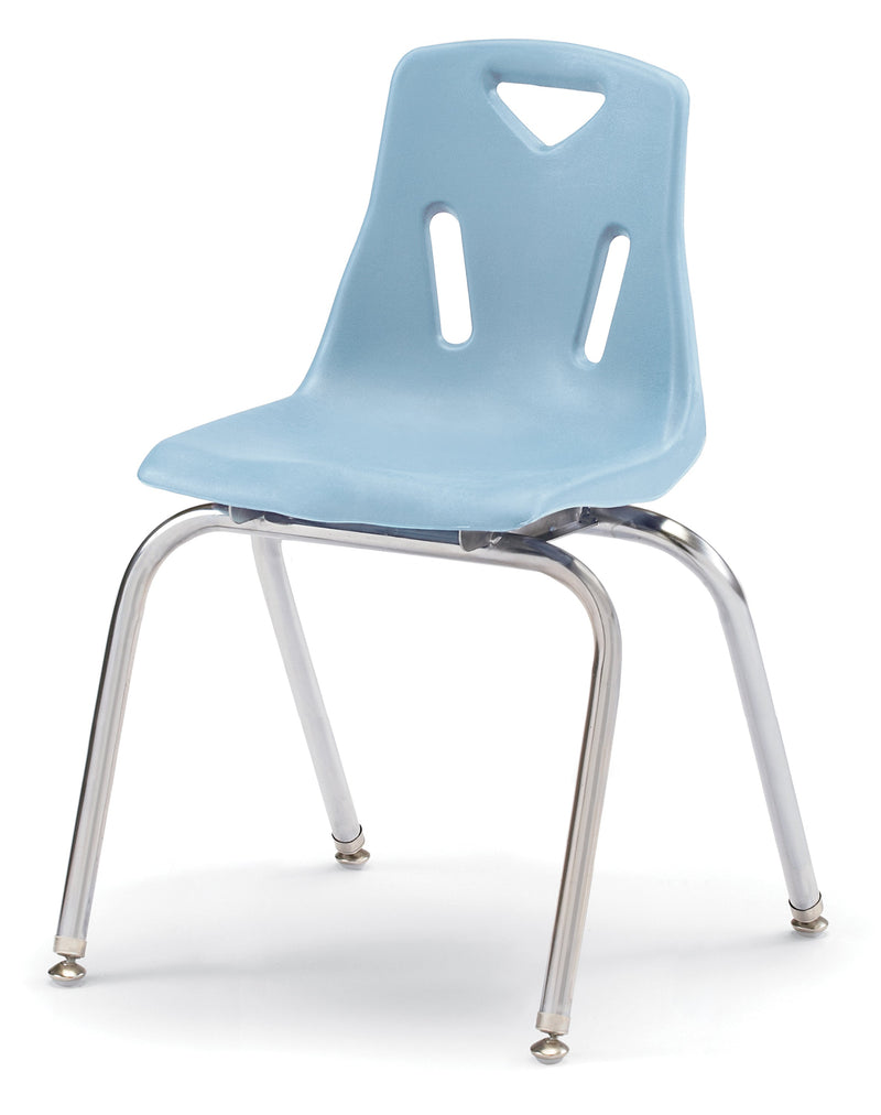 Berries Stacking Chair with Chrome-Plated Legs - 18" Ht - Coastal Blue