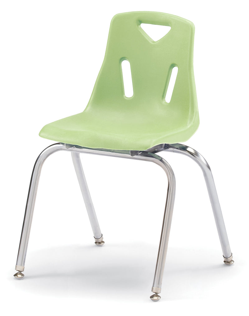 Berries Stacking Chair with Chrome-Plated Legs - 18" Ht - Key Lime