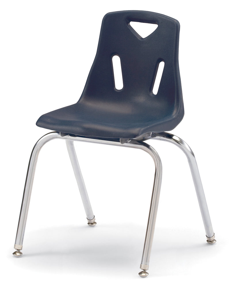 Berries Stacking Chair with Chrome-Plated Legs - 18" Ht - Navy