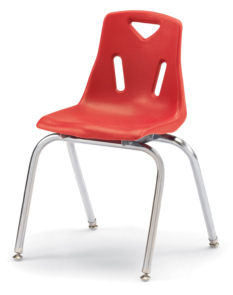 Berries Stacking Chair with Chrome-Plated Legs - 18" Ht - Red