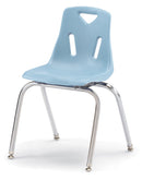 Berries Stacking Chair with Chrome-Plated Legs - 18" Ht - Set of 6 - Coastal Blue
