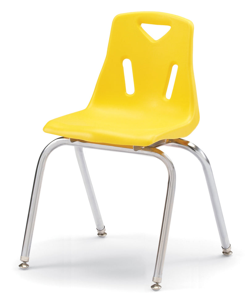 Berries Stacking Chair with Chrome-Plated Legs - 18" Ht - Yellow