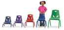 Berries Stacking Chair with Powder-Coated Legs - 10" Ht - Blue