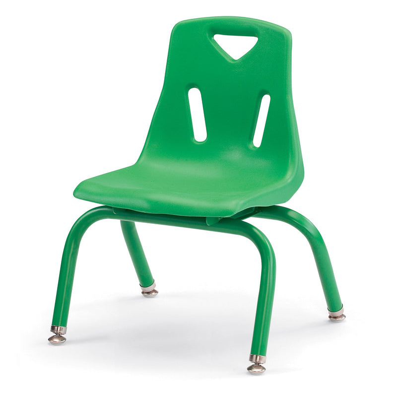 Berries Stacking Chair with Powder-Coated Legs - 10" Ht - Green