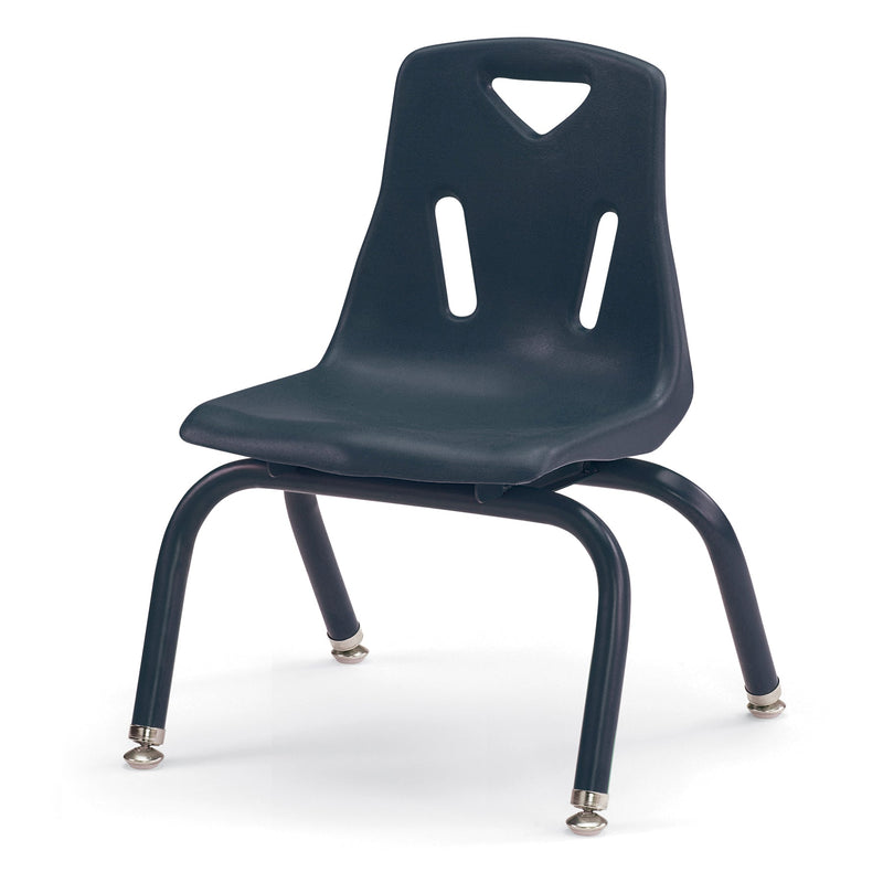 Berries Stacking Chair with Powder-Coated Legs - 10" Ht - Navy