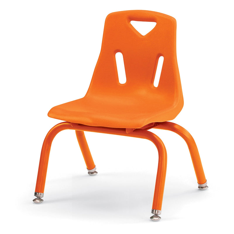 Berries Stacking Chair with Powder-Coated Legs - 10" Ht - Orange