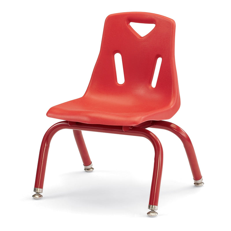 Berries Stacking Chair with Powder-Coated Legs - 10" Ht - Red