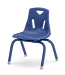Berries Stacking Chair with Powder-Coated Legs - 12" Ht - Blue
