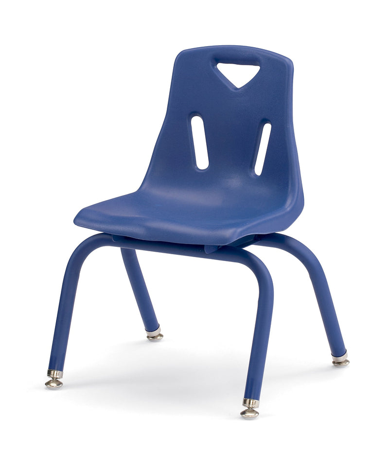 Berries Stacking Chair with Powder-Coated Legs - 12" Ht - Blue