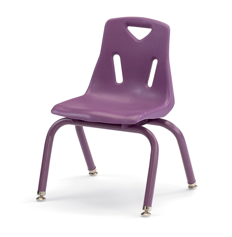 Berries Stacking Chair with Powder-Coated Legs - 12" Ht - Purple