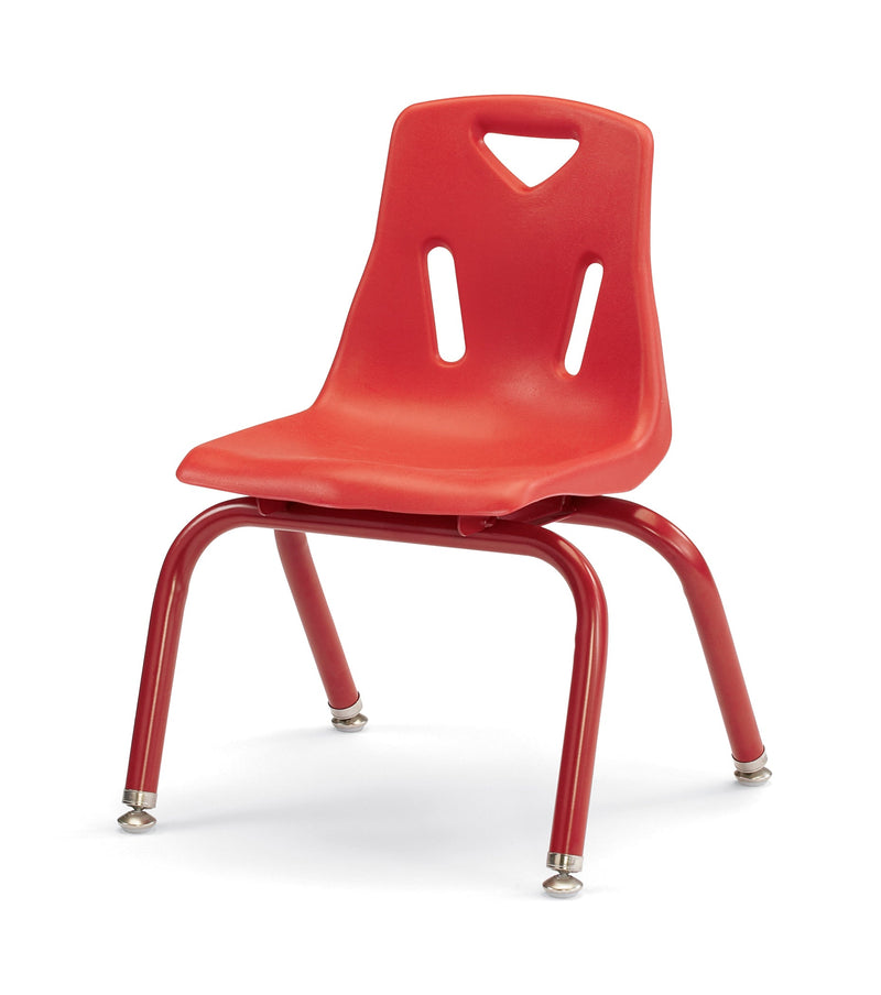 Berries Stacking Chair with Powder-Coated Legs - 12" Ht - Red