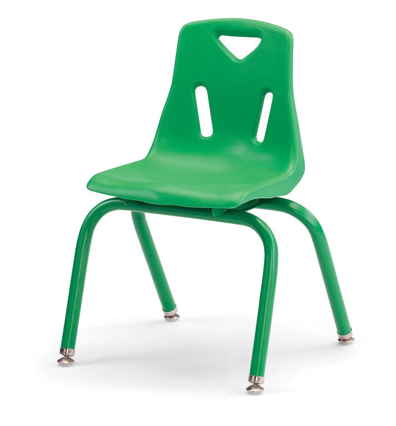 Berries Stacking Chair with Powder-Coated Legs - 14" Ht - Green