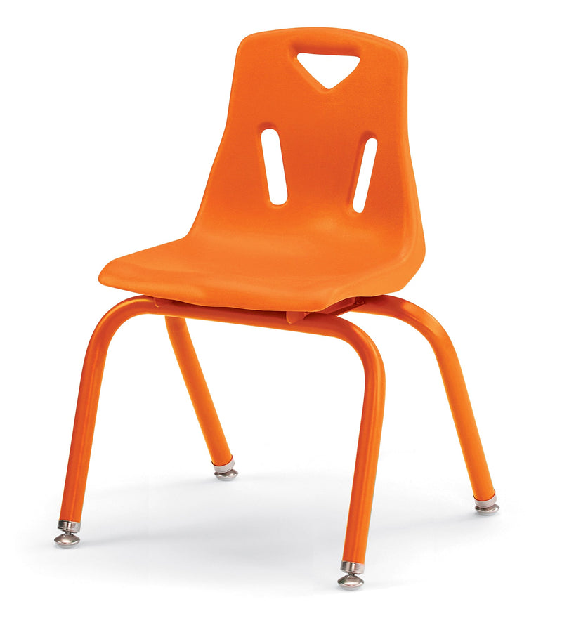 Berries Stacking Chair with Powder-Coated Legs - 14" Ht - Orange