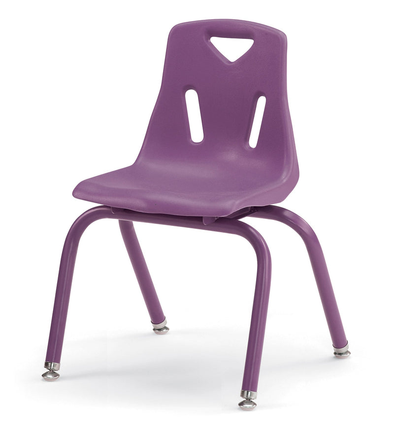 Berries Stacking Chair with Powder-Coated Legs - 14" Ht - Purple