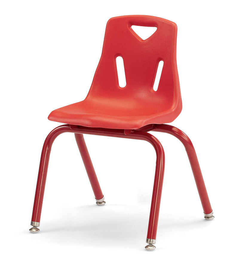 Berries Stacking Chair with Powder-Coated Legs - 14" Ht - Red