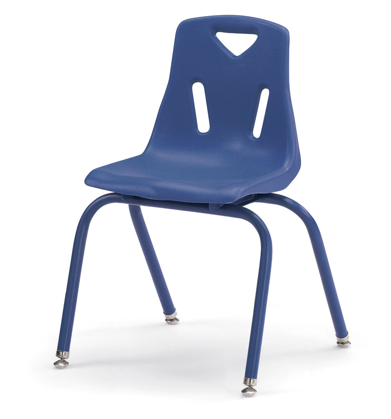 Berries Stacking Chair with Powder-Coated Legs - 16" Ht - Blue