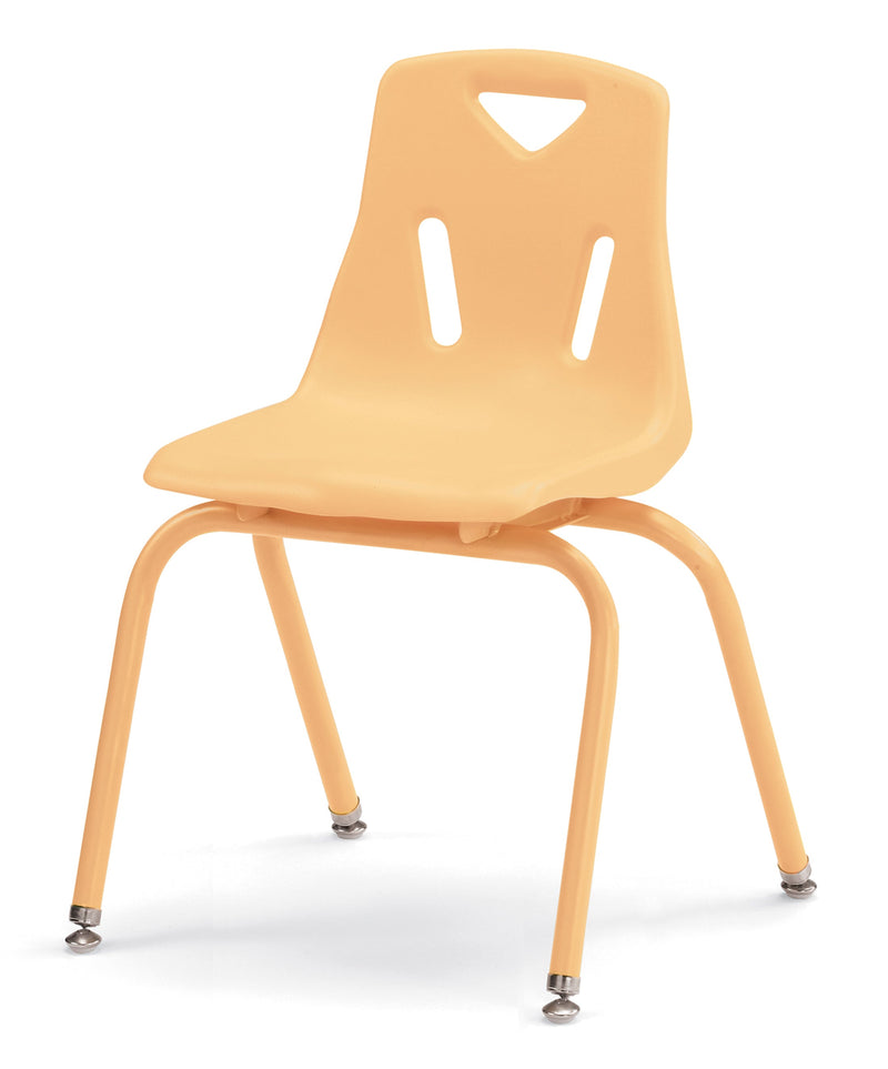 Berries Stacking Chair with Powder-Coated Legs - 16" Ht - Camel