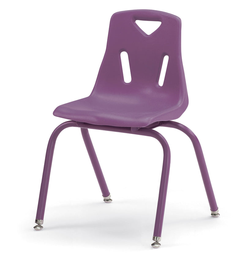 Berries Stacking Chair with Powder-Coated Legs - 16" Ht - Purple