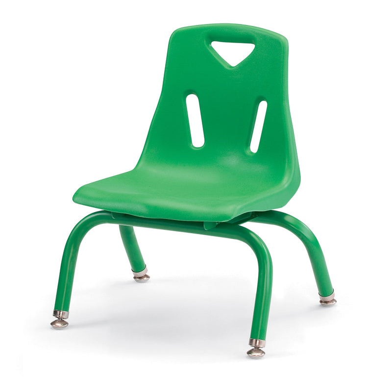 Berries Stacking Chair with Powder-Coated Legs - 8" Ht - Green