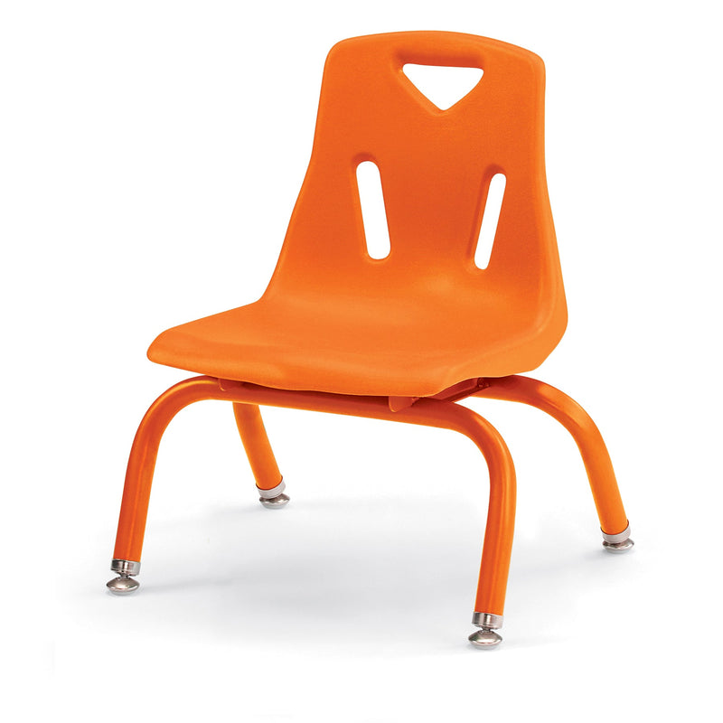 Berries Stacking Chair with Powder-Coated Legs - 8" Ht - Orange