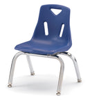 Berries Stacking Chairs with Chrome-Plated Legs - 10" Ht - Set of 6 - Blue