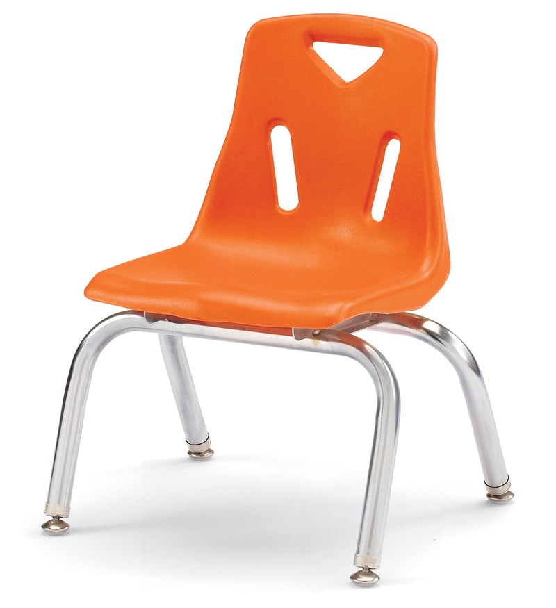 Berries Stacking Chairs with Chrome-Plated Legs - 10" Ht - Set of 6 - Orange