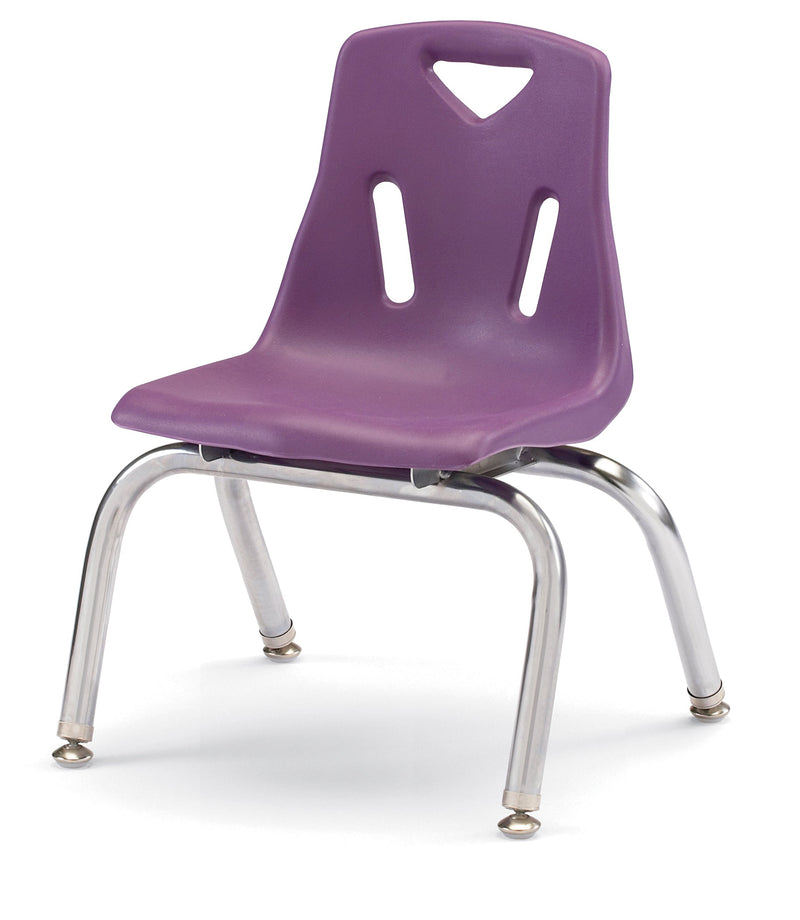 Berries Stacking Chairs with Chrome-Plated Legs - 10" Ht - Set of 6 - Purple