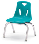 Berries Stacking Chairs with Chrome-Plated Legs - 10" Ht - Set of 6 - Teal