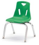 Berries Stacking Chairs with Chrome-Plated Legs - 12" Ht - Set of 6 - Green