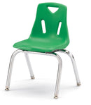 Berries Stacking Chairs with Chrome-Plated Legs - 14" Ht - Set of 6 - Green