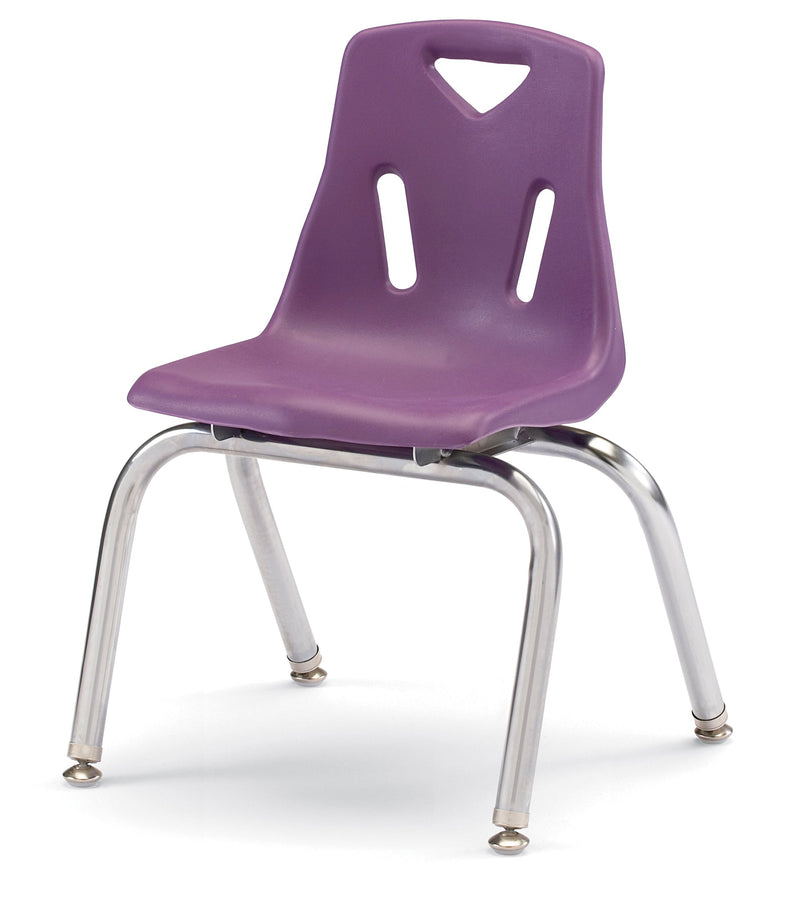 Berries Stacking Chairs with Chrome-Plated Legs - 14" Ht - Set of 6 - Purple