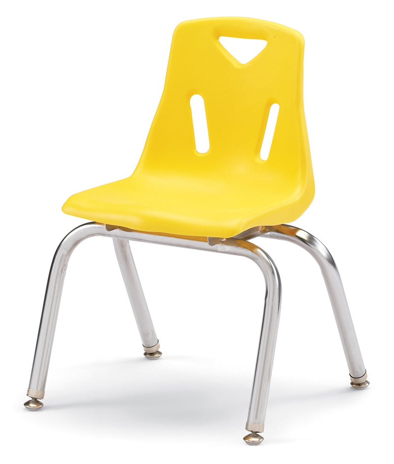 Berries Stacking Chairs with Chrome-Plated Legs - 14" Ht - Set of 6 - Yellow