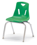 Berries Stacking Chairs with Chrome-Plated Legs - 16" Ht - Set of 6 - Green