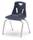 Berries Stacking Chairs with Chrome-Plated Legs - 16" Ht - Set of 6 - Navy