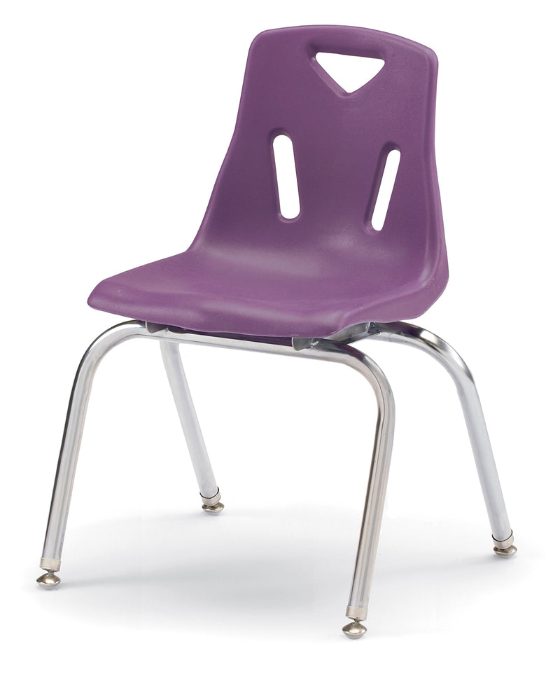 Berries Stacking Chairs with Chrome-Plated Legs - 16" Ht - Set of 6 - Purple