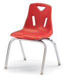 Berries Stacking Chairs with Chrome-Plated Legs - 16" Ht - Set of 6 - Red