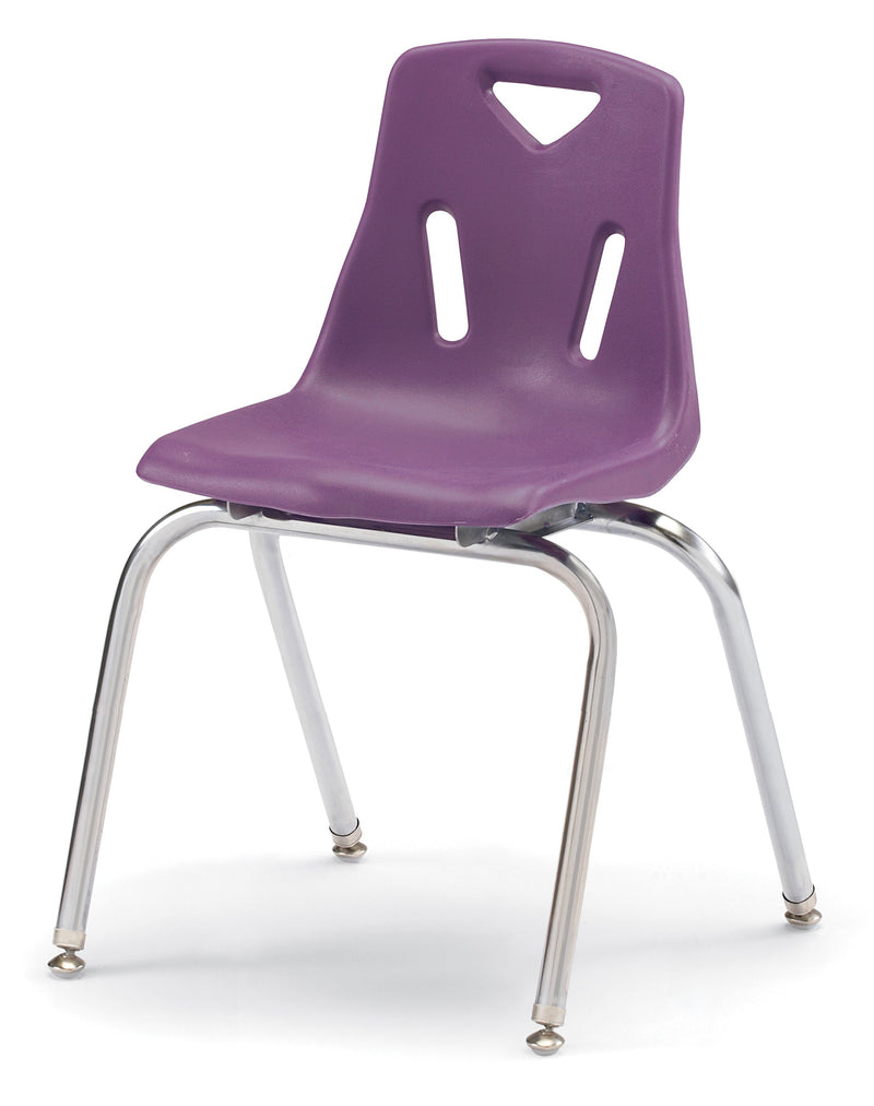 Berries Stacking Chairs with Chrome-Plated Legs - 18" Ht - Set of 6 - Purple