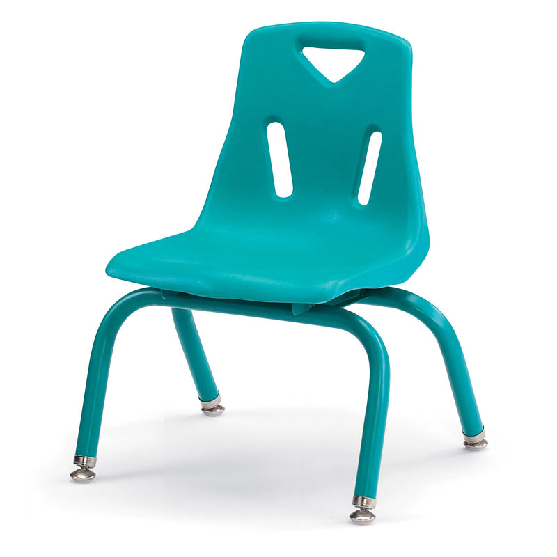 Berries Stacking Chairs with Powder-Coated Legs - 10" Ht - Set of 6 - Teal