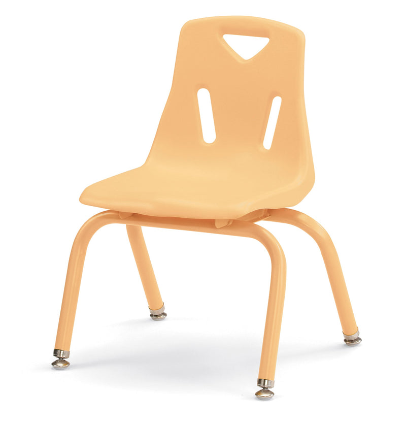 Berries Stacking Chairs with Powder-Coated Legs - 12" Ht - Set of 6 - Camel