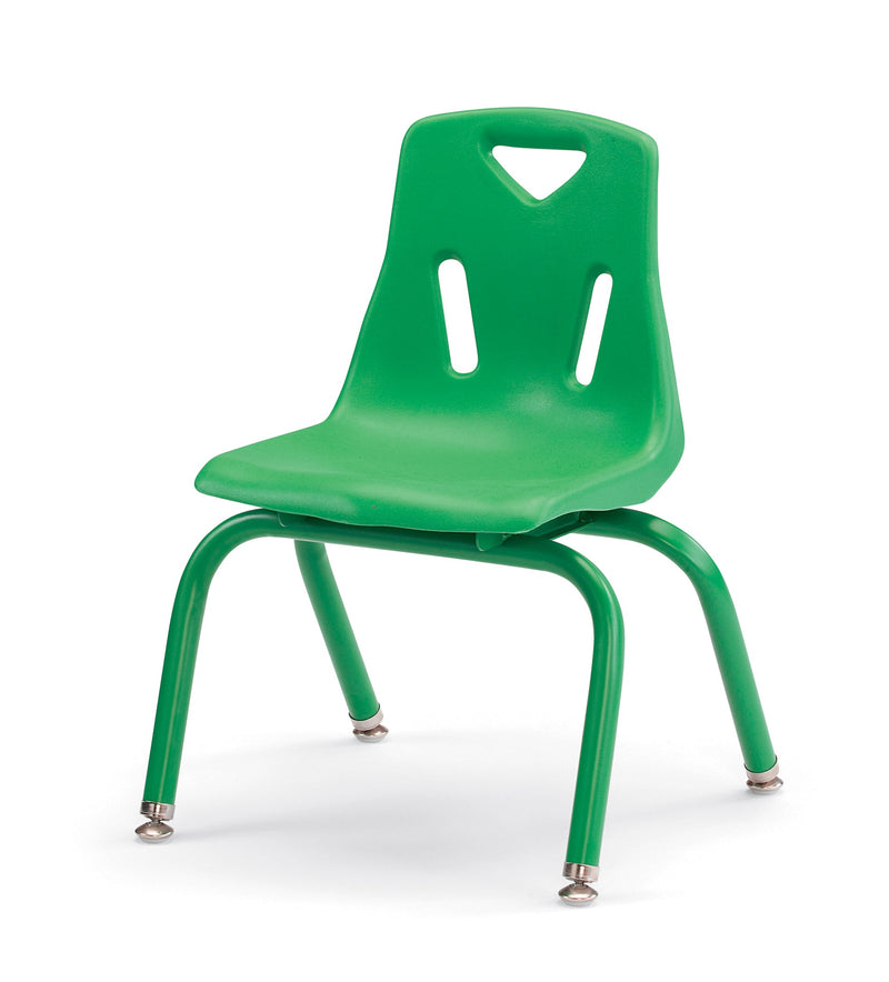 Berries Stacking Chairs with Powder-Coated Legs - 12" Ht - Set of 6 - Green