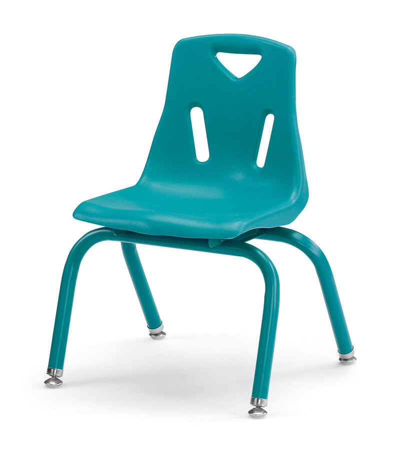 Berries Stacking Chairs with Powder-Coated Legs - 12" Ht - Set of 6 - Teal